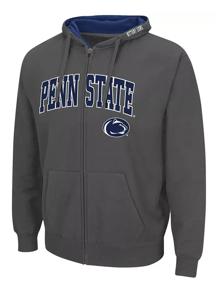 Мужская толстовка с молнией Penn State Nittany Lions Arch Logo 3.0 Colosseum — изображение 3 из 3, темно-серый