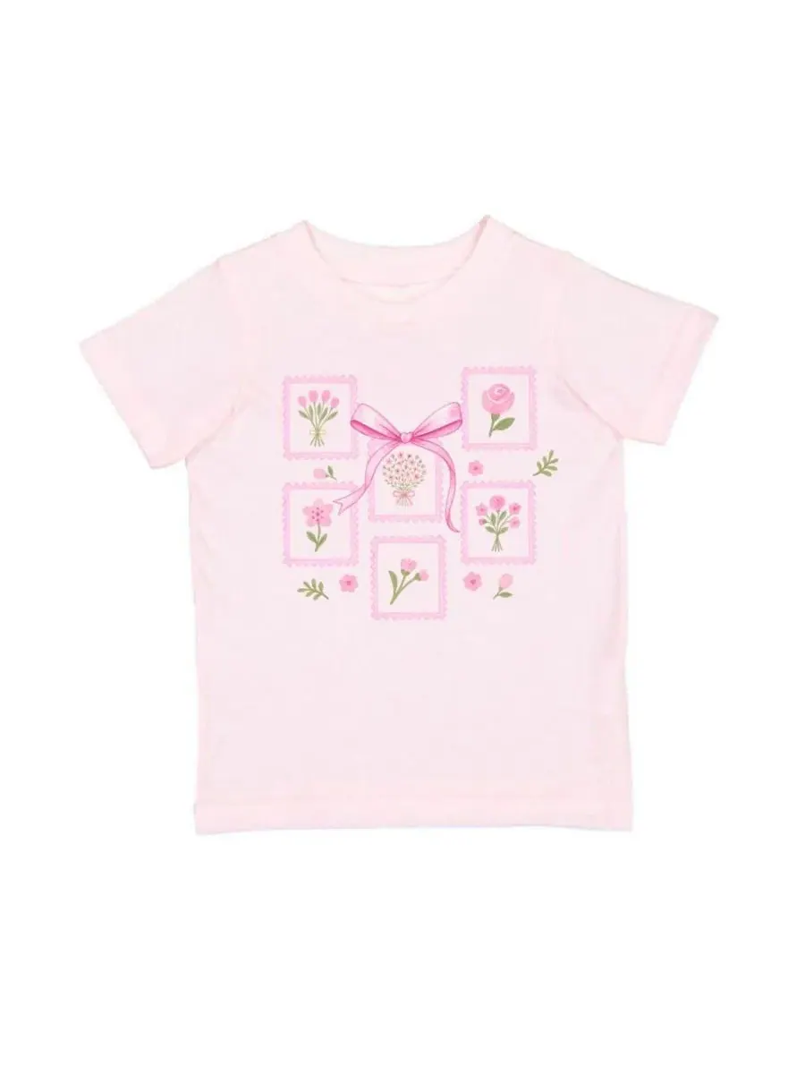 Футболка с коротким рукавом «Букет с бантом для маленькой девочки» Sweet Wink