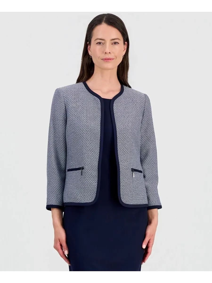 Комплект из кардигана и платья с имперским швом Le Suit — изображение 2 из 8, белый