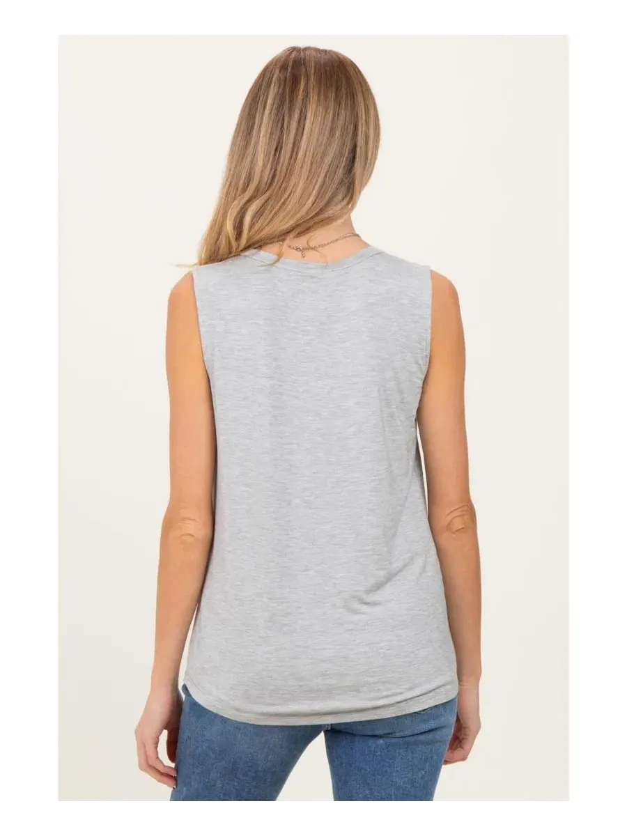 Топ для беременных и кормления с двойным слоем Heather Grey Pinkblush — изображение 3 из 4, серый