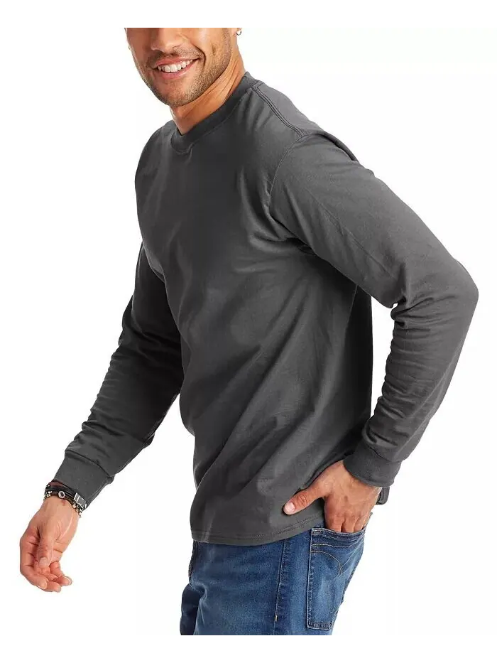 Футболка унисекс с длинными рукавами Beefy-T, 2 шт Hanes — изображение 4 из 4, серый