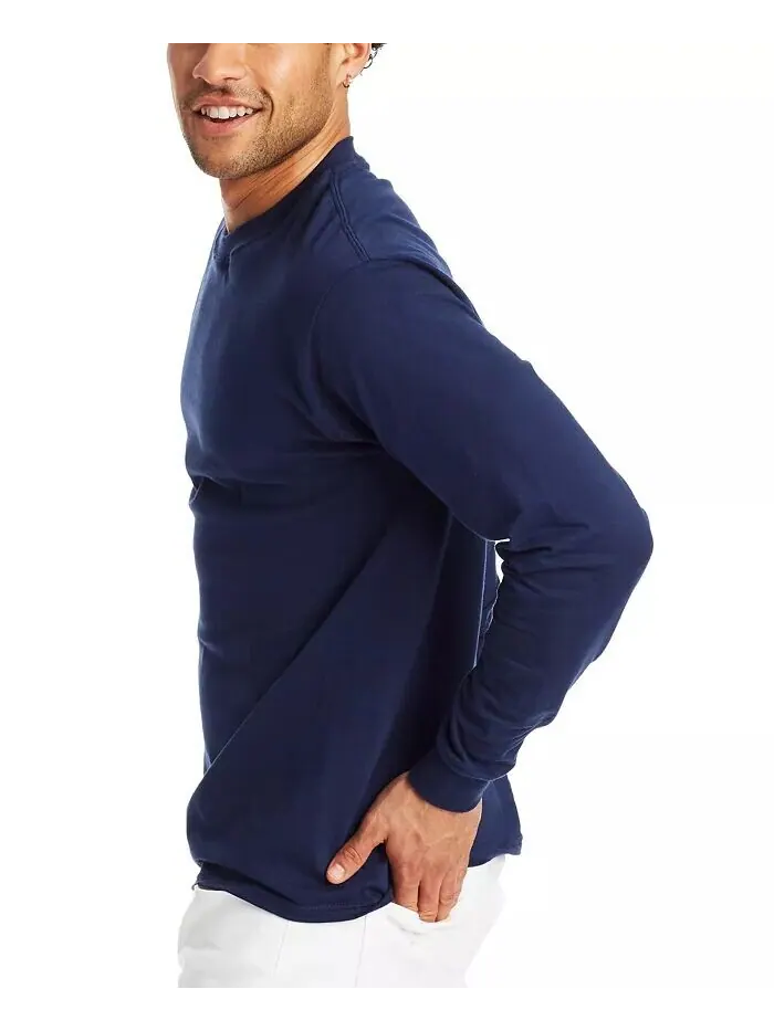 Футболка унисекс с длинными рукавами Beefy-T, упаковка из 2 штук Hanes — изображение 4 из 4, темно-синий