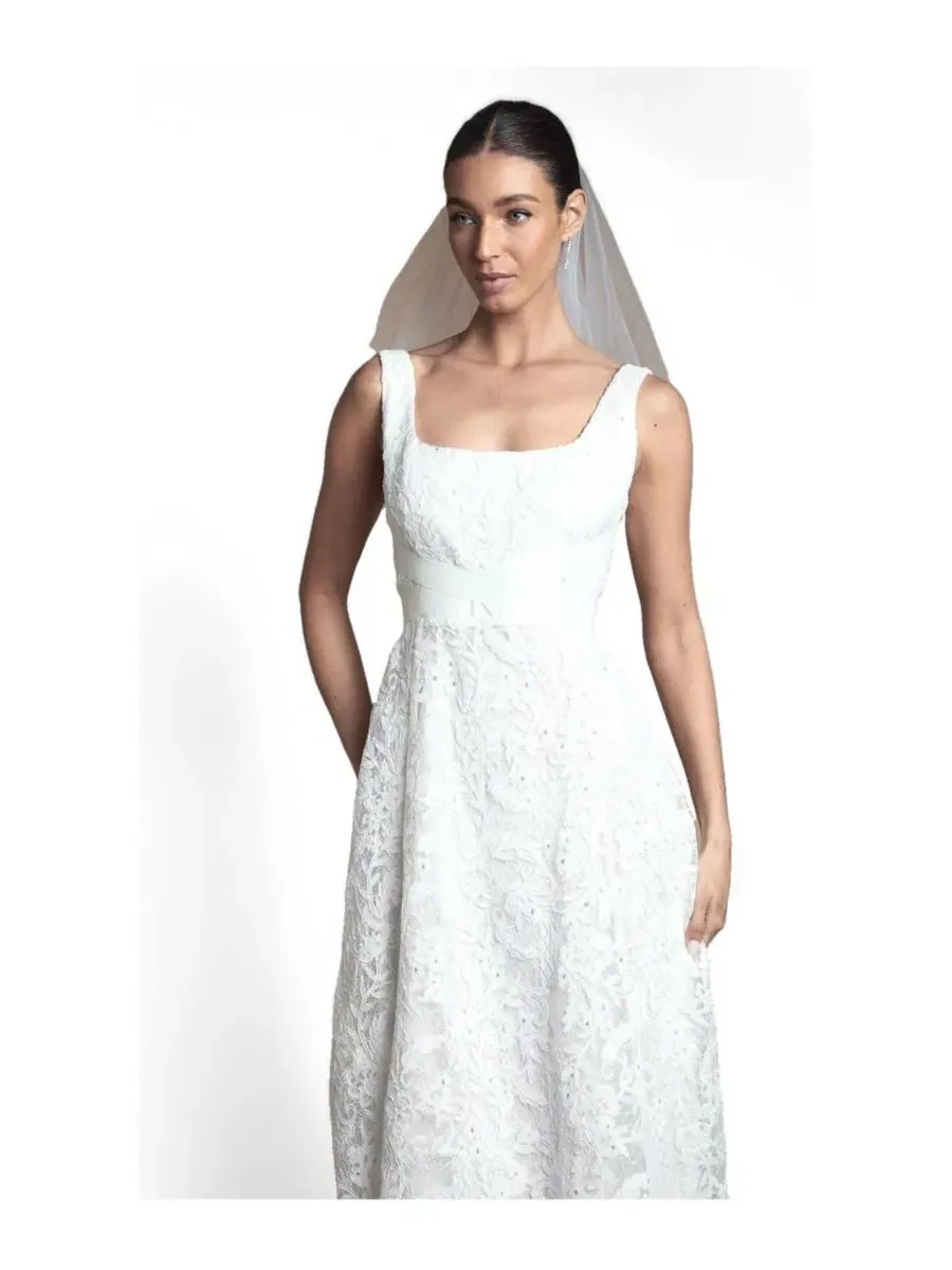 Платье-макси с кружевом и запахом, модель Lace Wrap Coast — изображение 2 из 5, белый