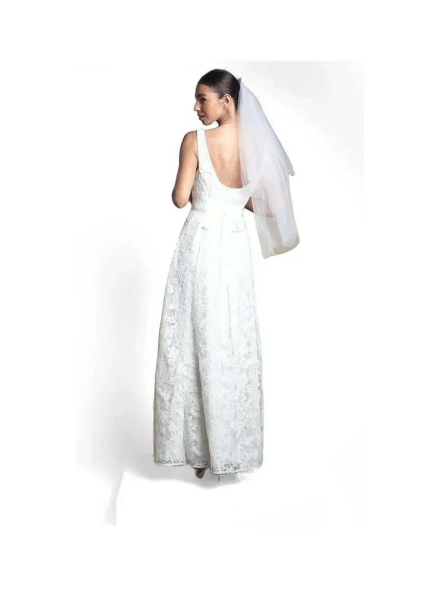 Платье-макси с кружевом и запахом, модель Lace Wrap Coast — изображение 3 из 5, белый