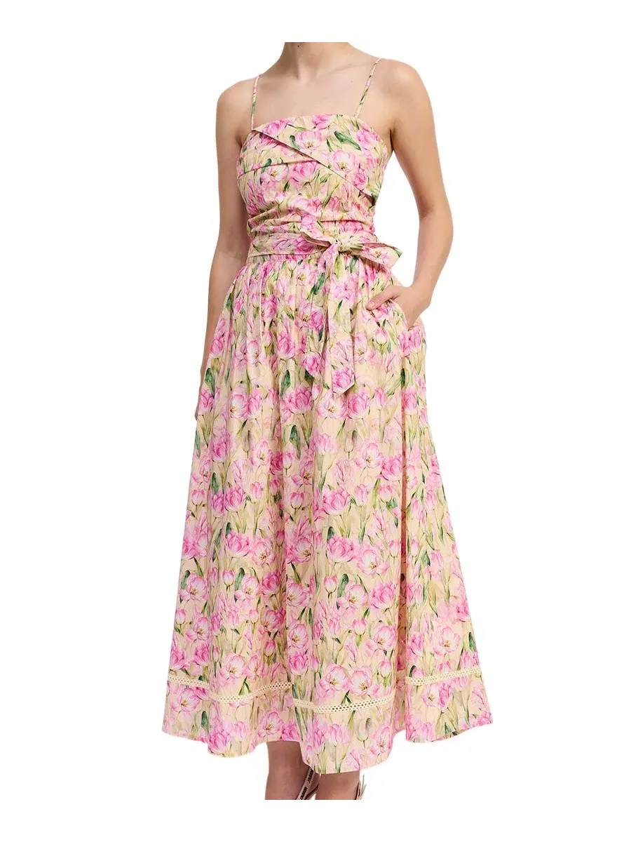 Платье макси Arya Straight Neck En Saison — изображение 1 из 4, розовый