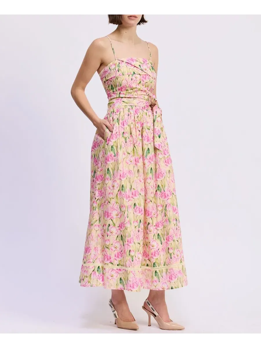 Платье макси Arya Straight Neck En Saison — изображение 2 из 4, розовый