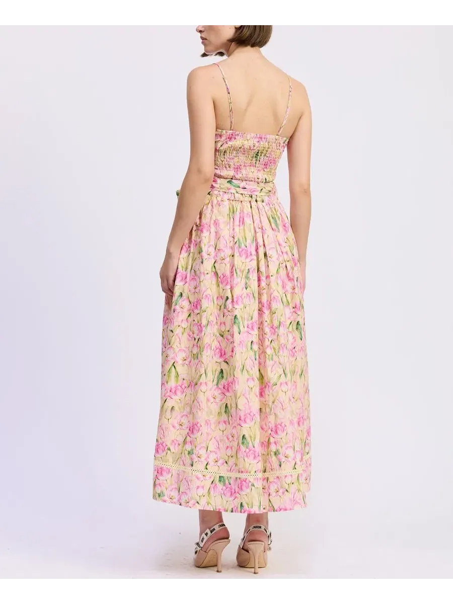 Платье макси Arya Straight Neck En Saison — изображение 4 из 4, розовый