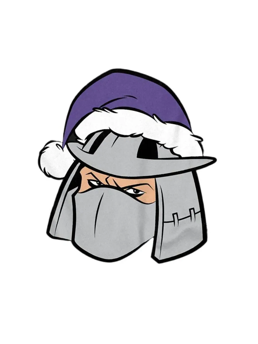 Футболка с принтом Shredder Christmas Hat Teenage Mutant Ninja Turtles — изображение 2 из 3, черный