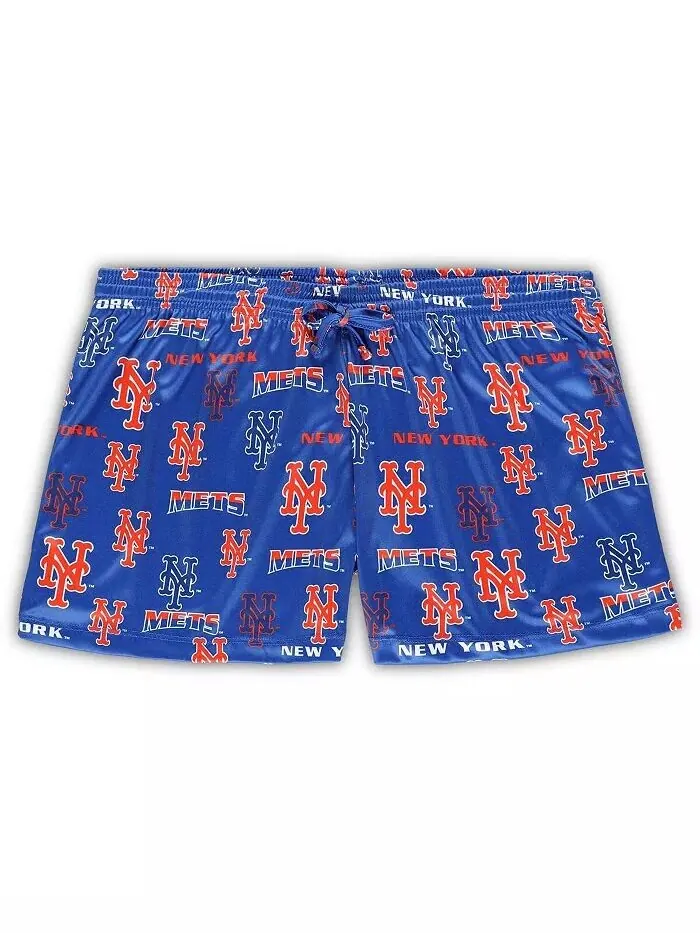 Женский комплект для сна белого цвета Royal New York Mets больших размеров с майкой и шортами — изображение 3 из 3, белый