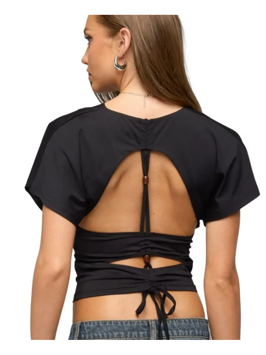 Топ с вырезом на спине Salie Back Cutout Edikted — изображение 2 из 5, черный