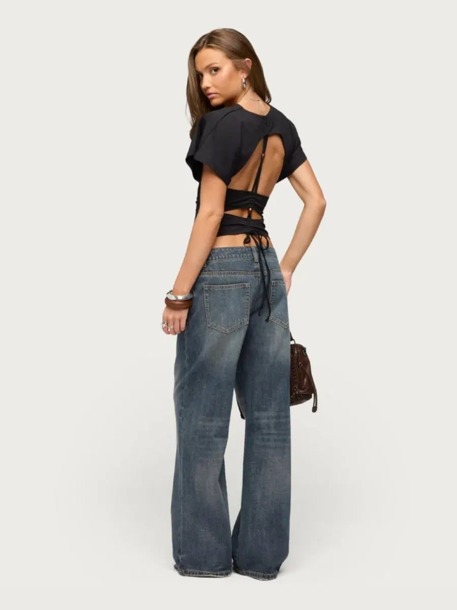 Топ с вырезом на спине Salie Back Cutout Edikted — изображение 5 из 5, черный