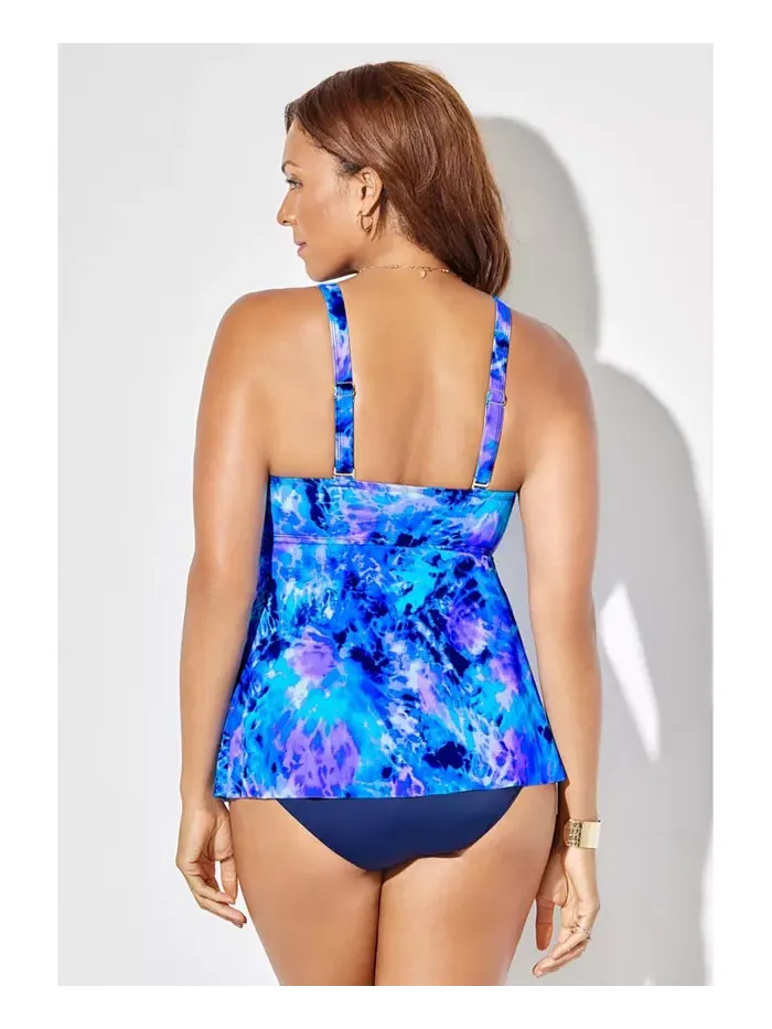 Женский топ-танкини с V-образным вырезом и перекрученным дизайном Swimsuits for All — изображение 2 из 2