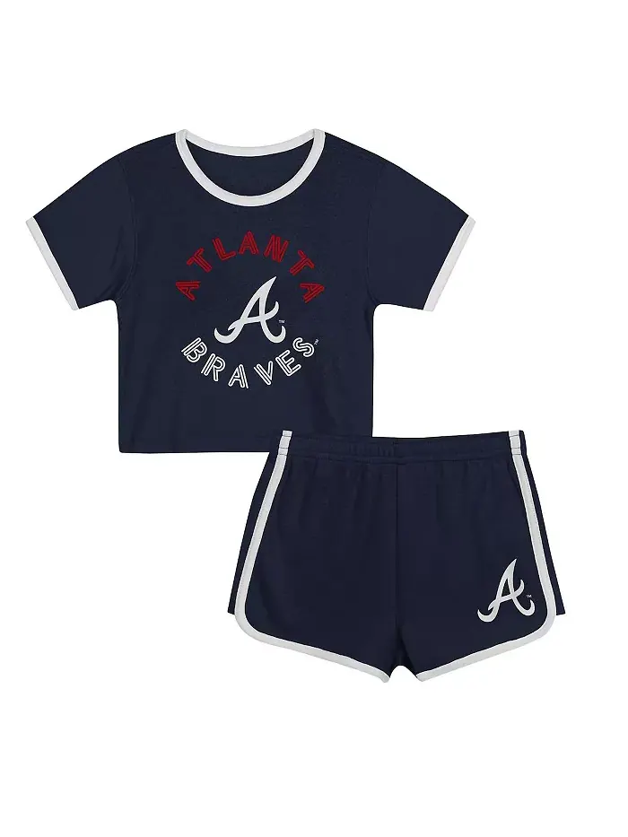 Детский комплект из 2 предметов Atlanta Braves Double Run: футболка и шорты — изображение 1 из 5, синий