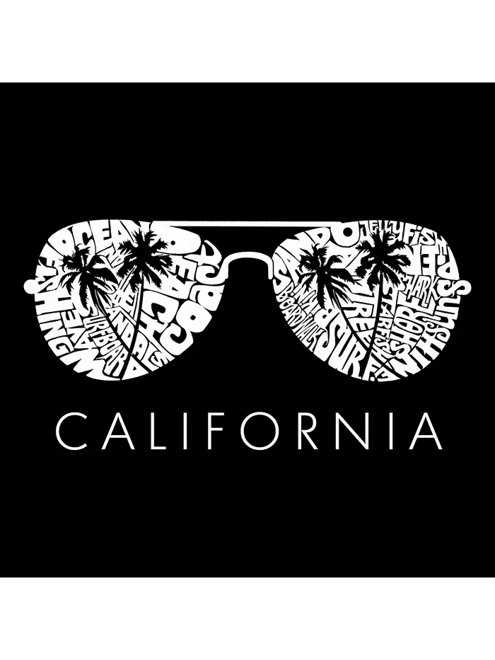 Мужская толстовка с капюшоном California Shades и словесным принтом La Pop Art — изображение 2 из 2, черный