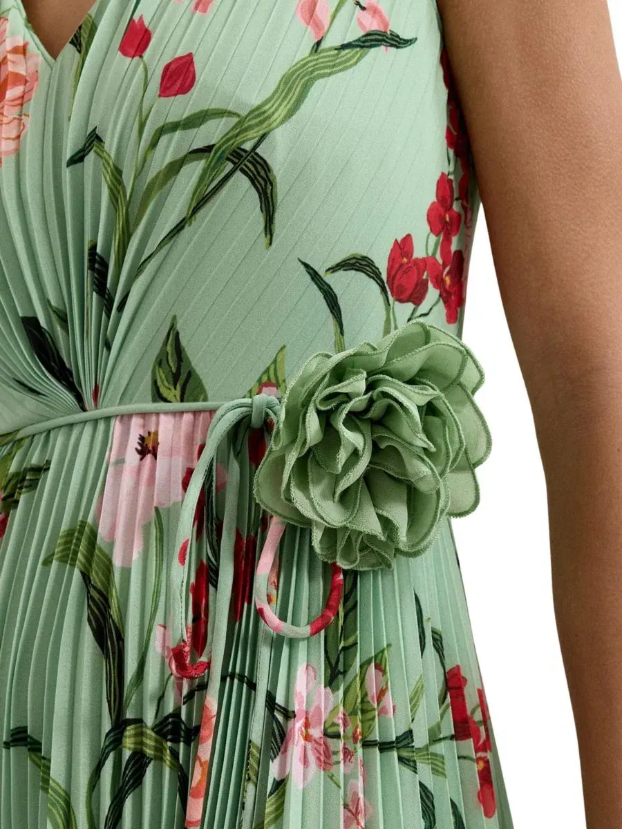 Платье миди с цветочным принтом, без рукавов, Simara Floral Phase Eight — изображение 6 из 7, зеленый