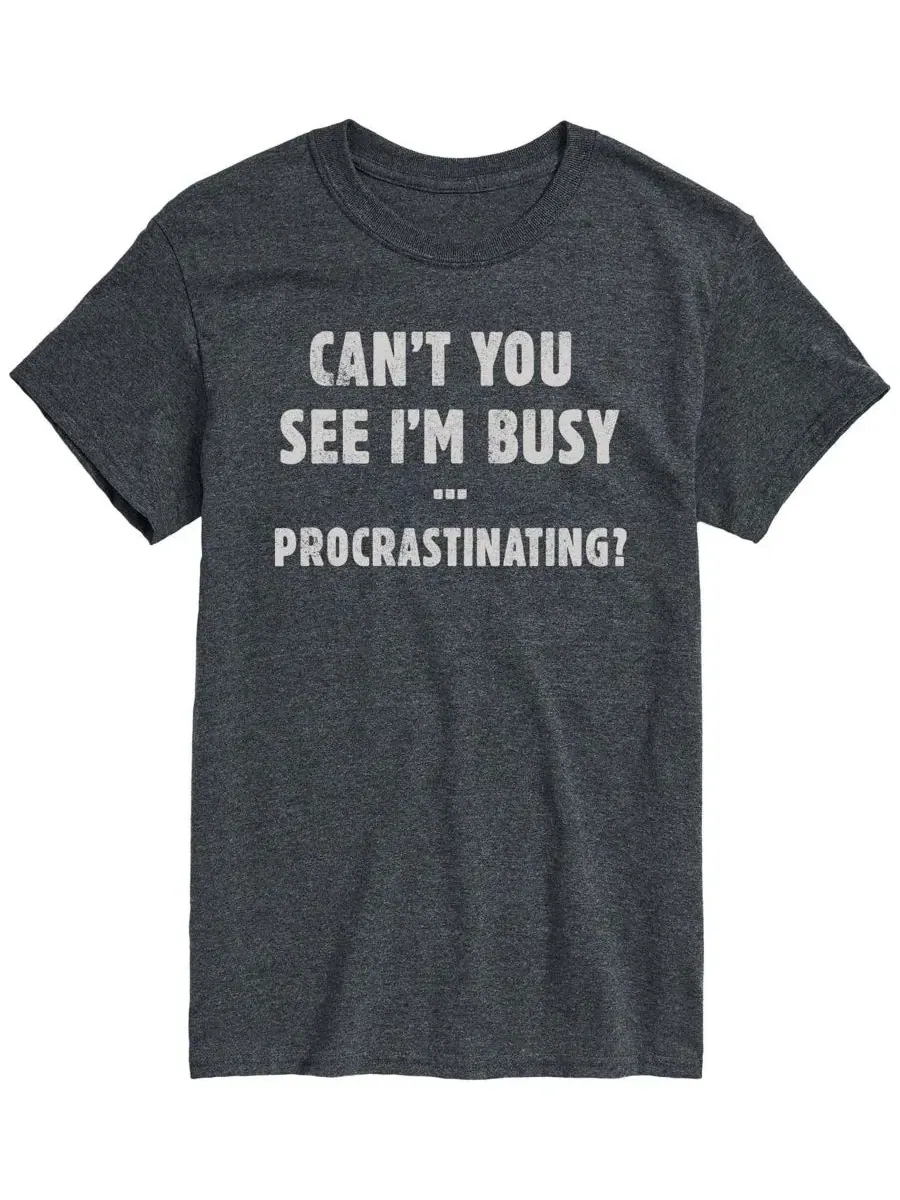 Футболка с коротким рукавом с принтом, модель Busy Procrastinating AIRWAVES — изображение 1 из 3, темно-серый