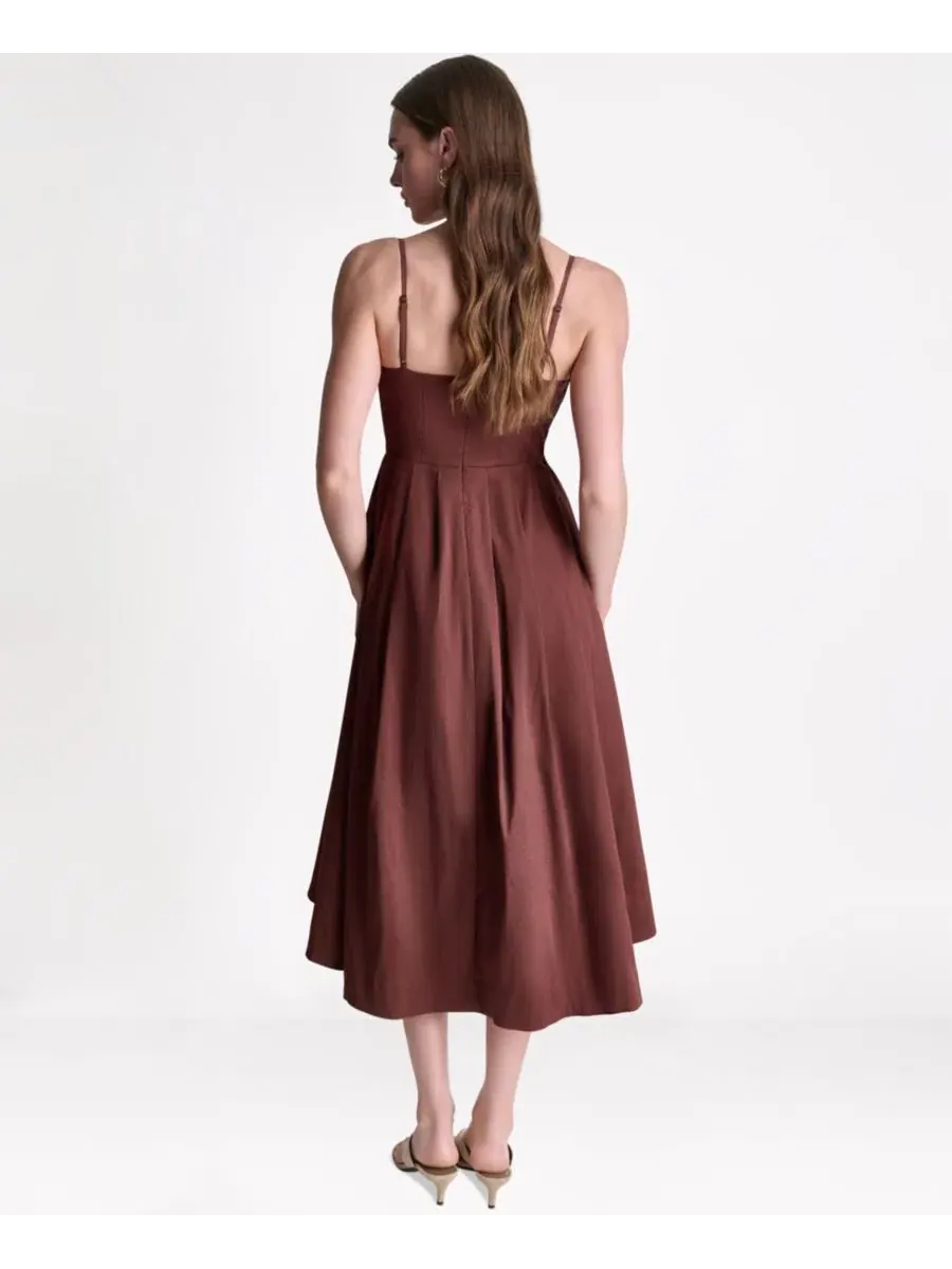 Платье миди без рукавов с запахом BCBG, Espresso Dusk — изображение 11 из 11, бежевый