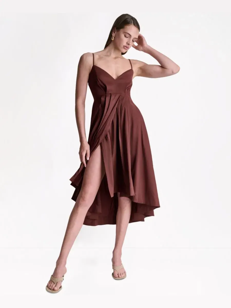 Платье миди без рукавов с запахом BCBG, Espresso Dusk — изображение 3 из 11, бежевый