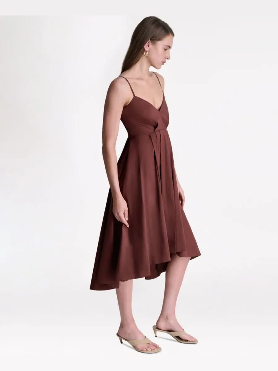 Платье миди без рукавов с запахом BCBG, Espresso Dusk — изображение 4 из 11, бежевый