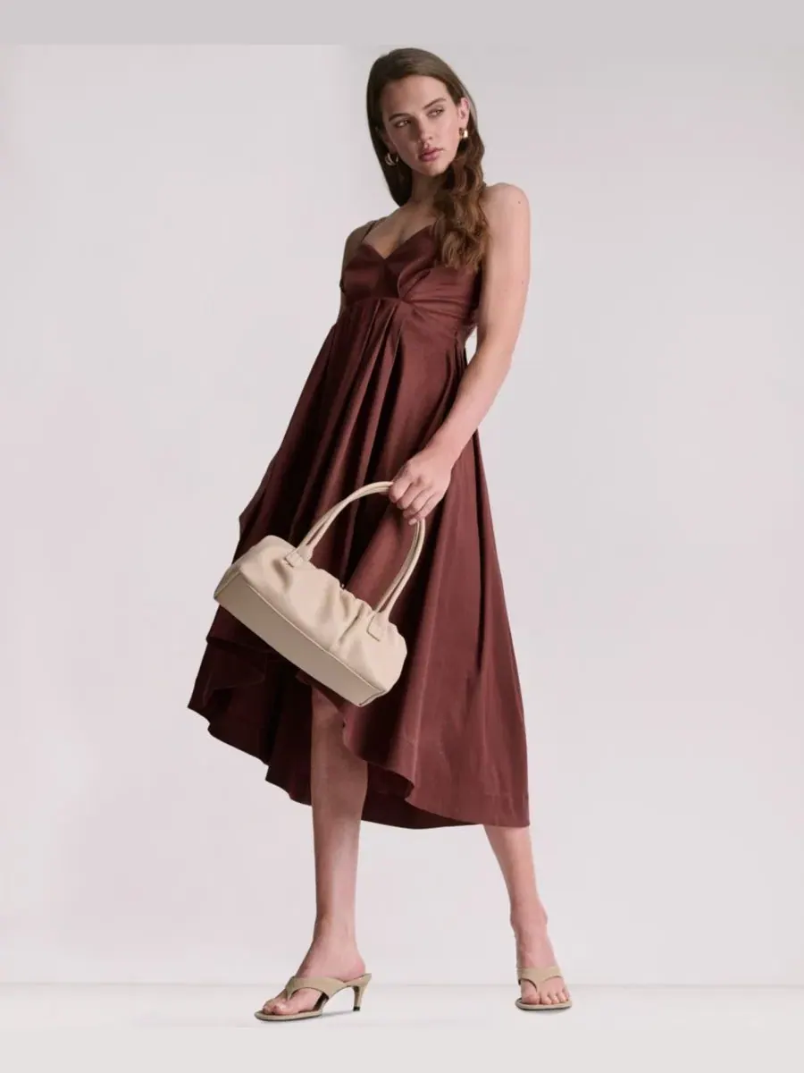 Платье миди без рукавов с запахом BCBG, Espresso Dusk — изображение 5 из 11, бежевый