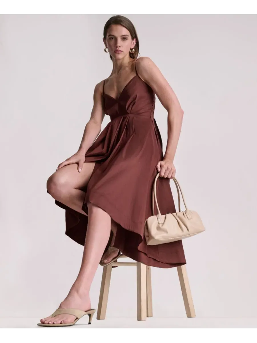 Платье миди без рукавов с запахом BCBG, Espresso Dusk — изображение 6 из 11, бежевый