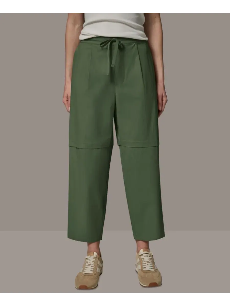 Брюки женские с высокой посадкой Paper Poplin Donna Karan Weekend — изображение 1 из 7, зеленый