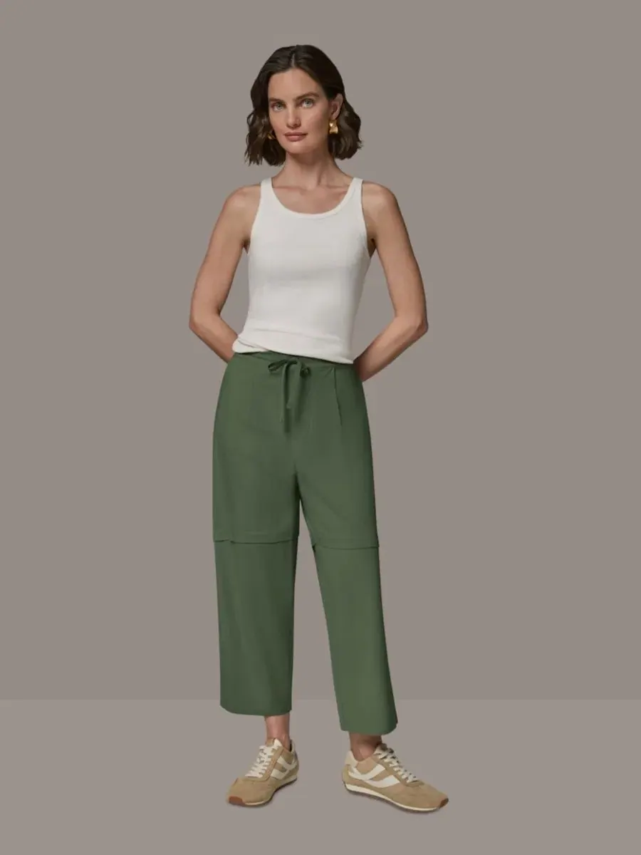 Брюки женские с высокой посадкой Paper Poplin Donna Karan Weekend — изображение 2 из 7, зеленый
