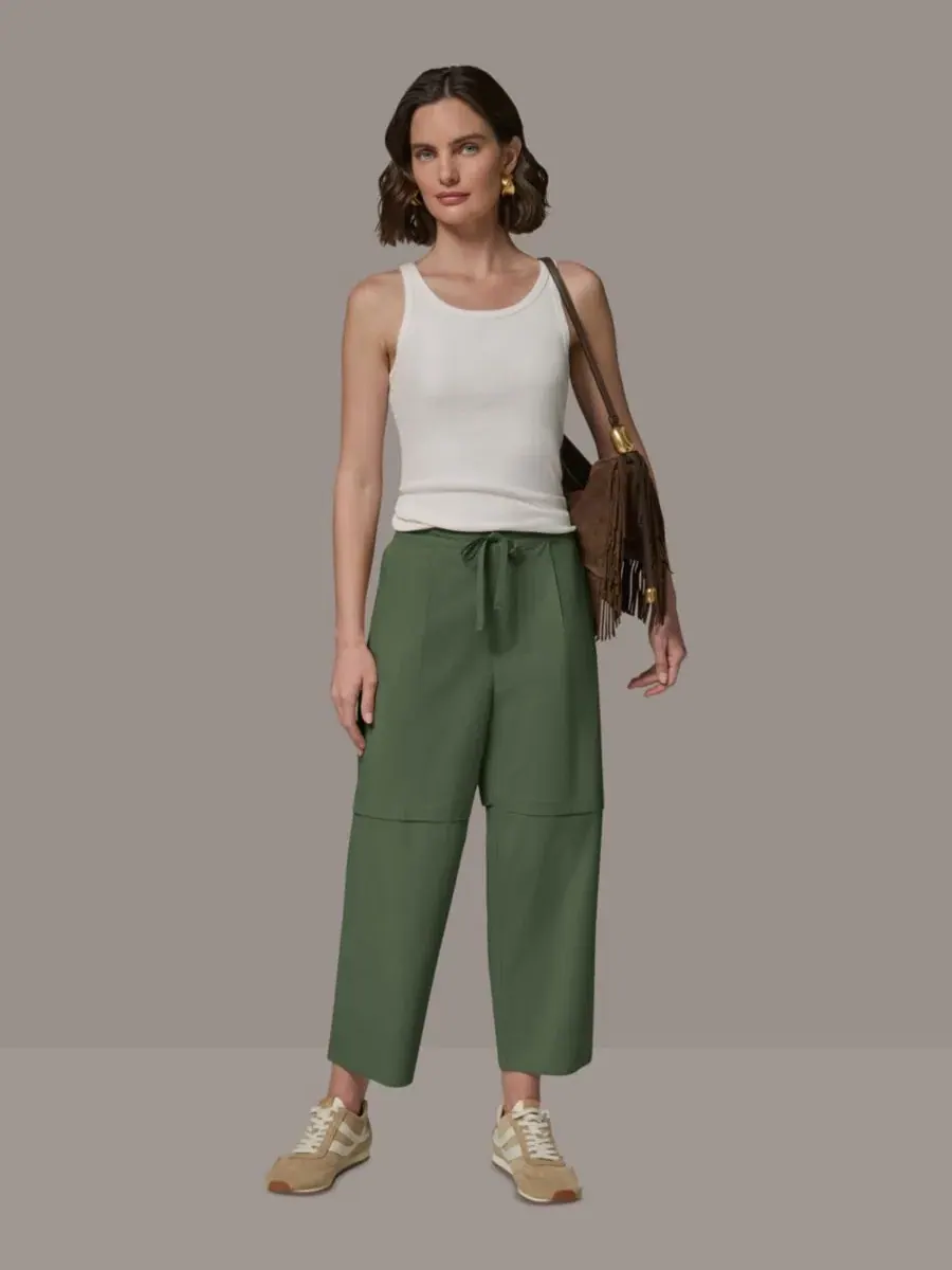 Брюки женские с высокой посадкой Paper Poplin Donna Karan Weekend — изображение 6 из 7, зеленый