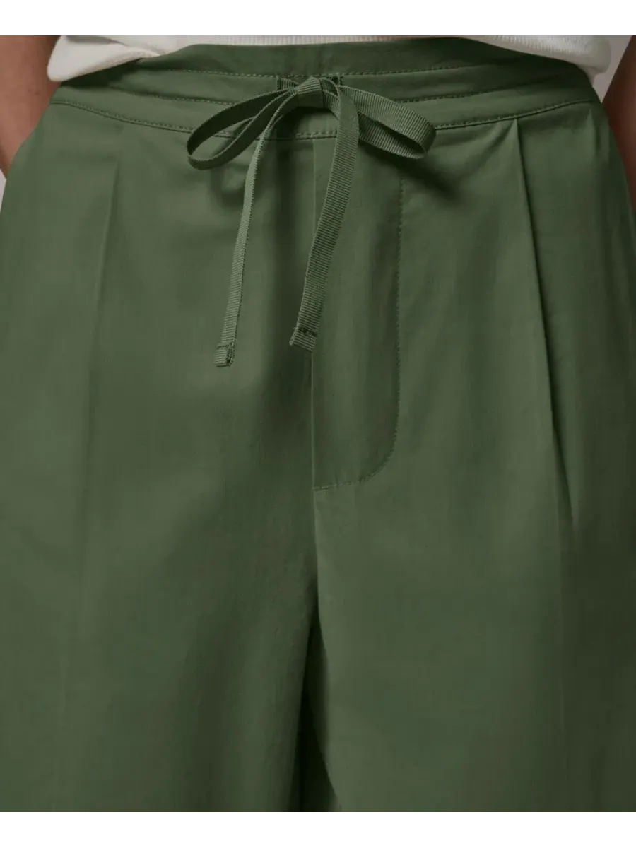 Брюки женские с высокой посадкой Paper Poplin Donna Karan Weekend — изображение 7 из 7, зеленый