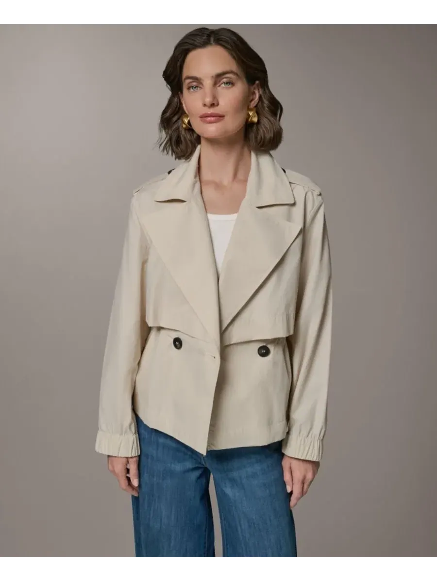Женский двубортный пиджак с лацканами Donna Karan Weekend — изображение 1 из 8, песчаник