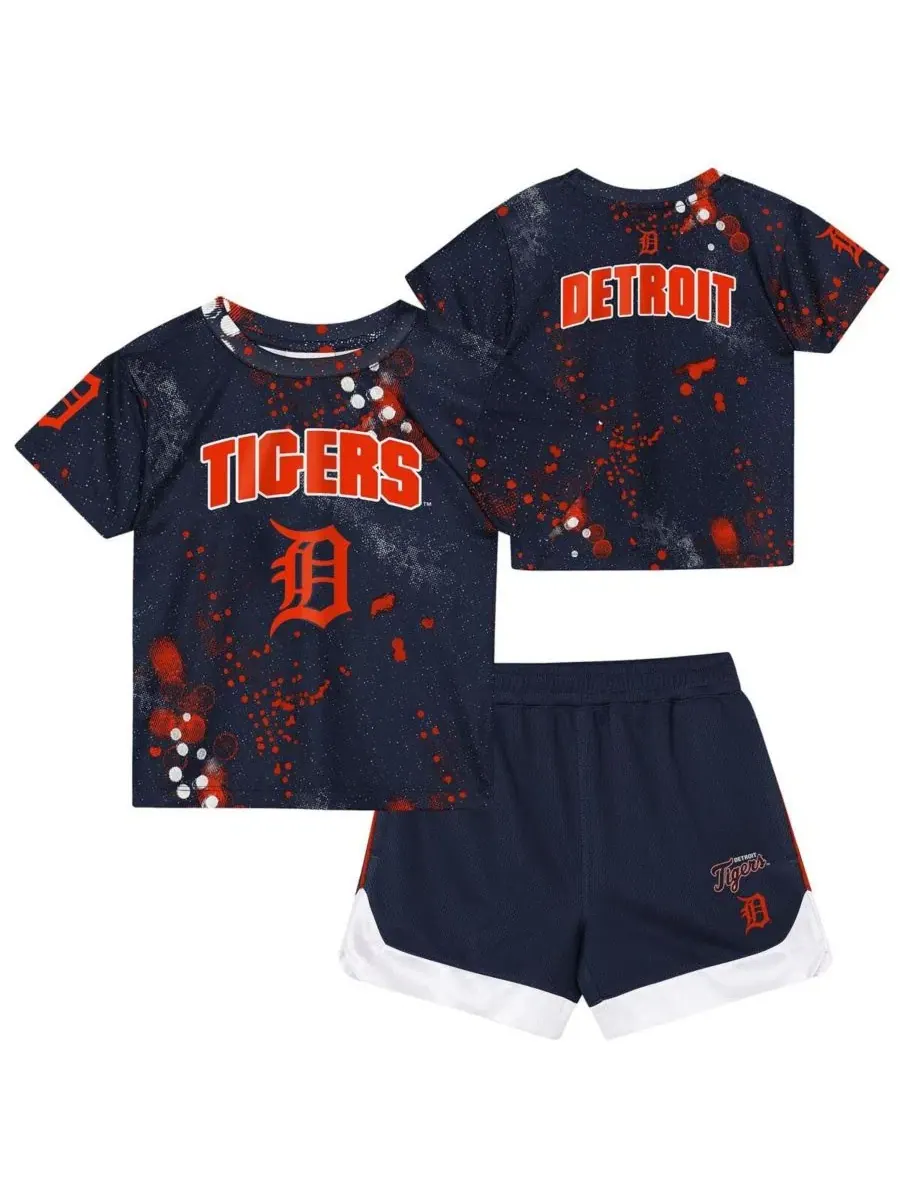 Комплект футболки и шорт с принтом Detroit Tigers Pinch Hitter Outerstuff — изображение 1 из 5, темно-синий