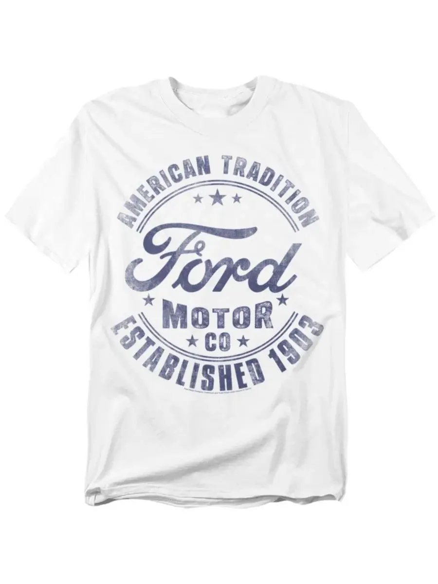 Футболка с принтом Ford Built In The USA Retro Mustang — изображение 1 из 3, белый