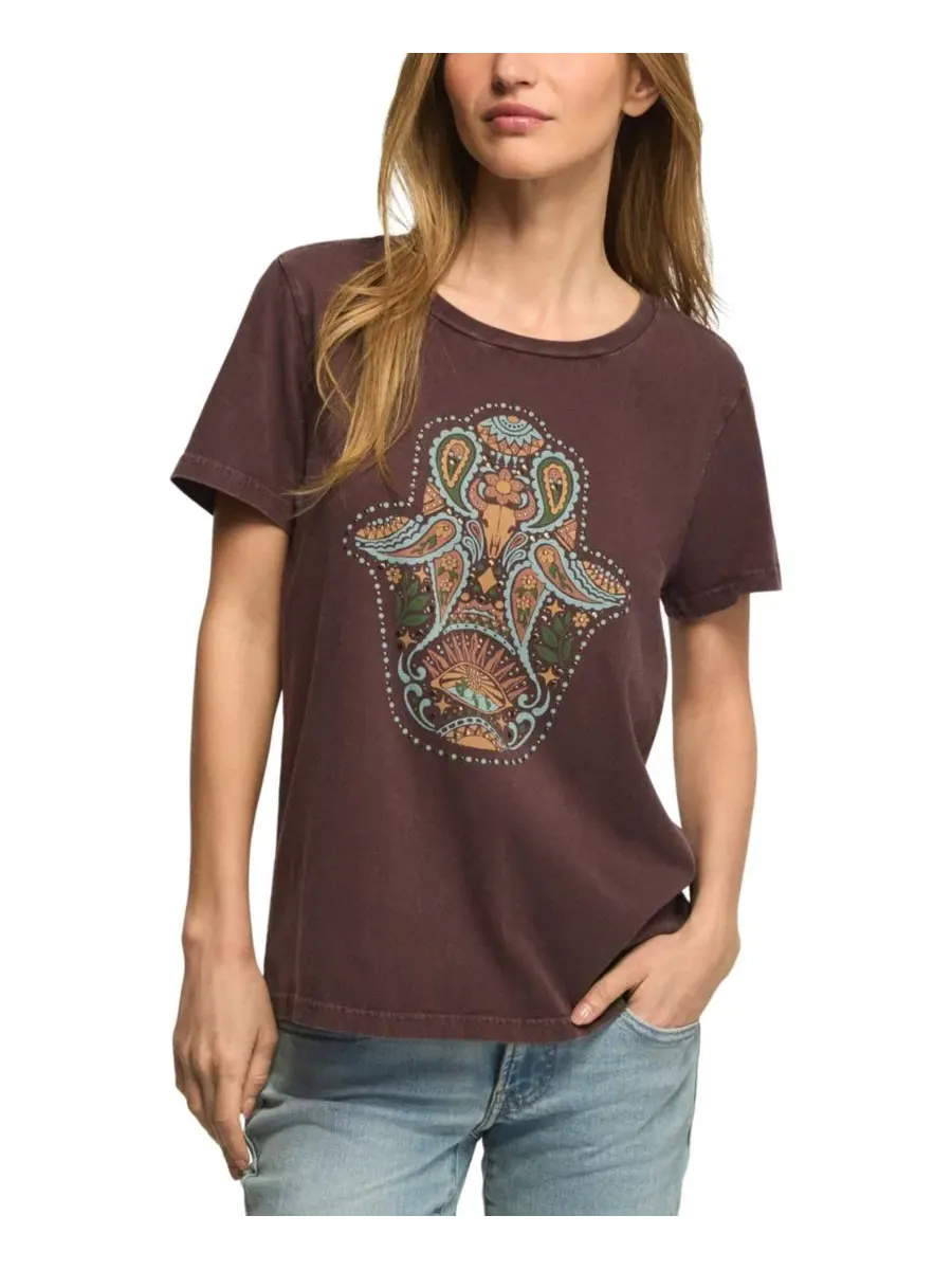Футболка с графическим принтом Western Hamsa Classic Crew Lucky Brand