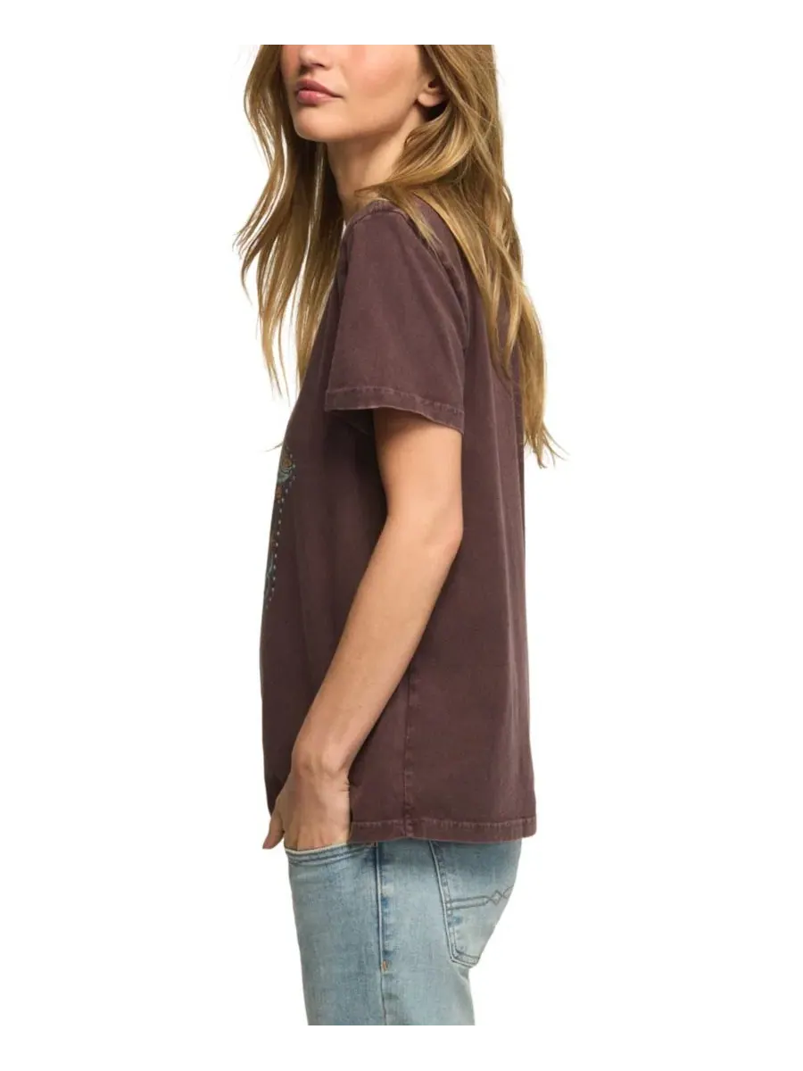 Футболка с графическим принтом Western Hamsa Classic Crew Lucky Brand — изображение 3 из 5, коричневый