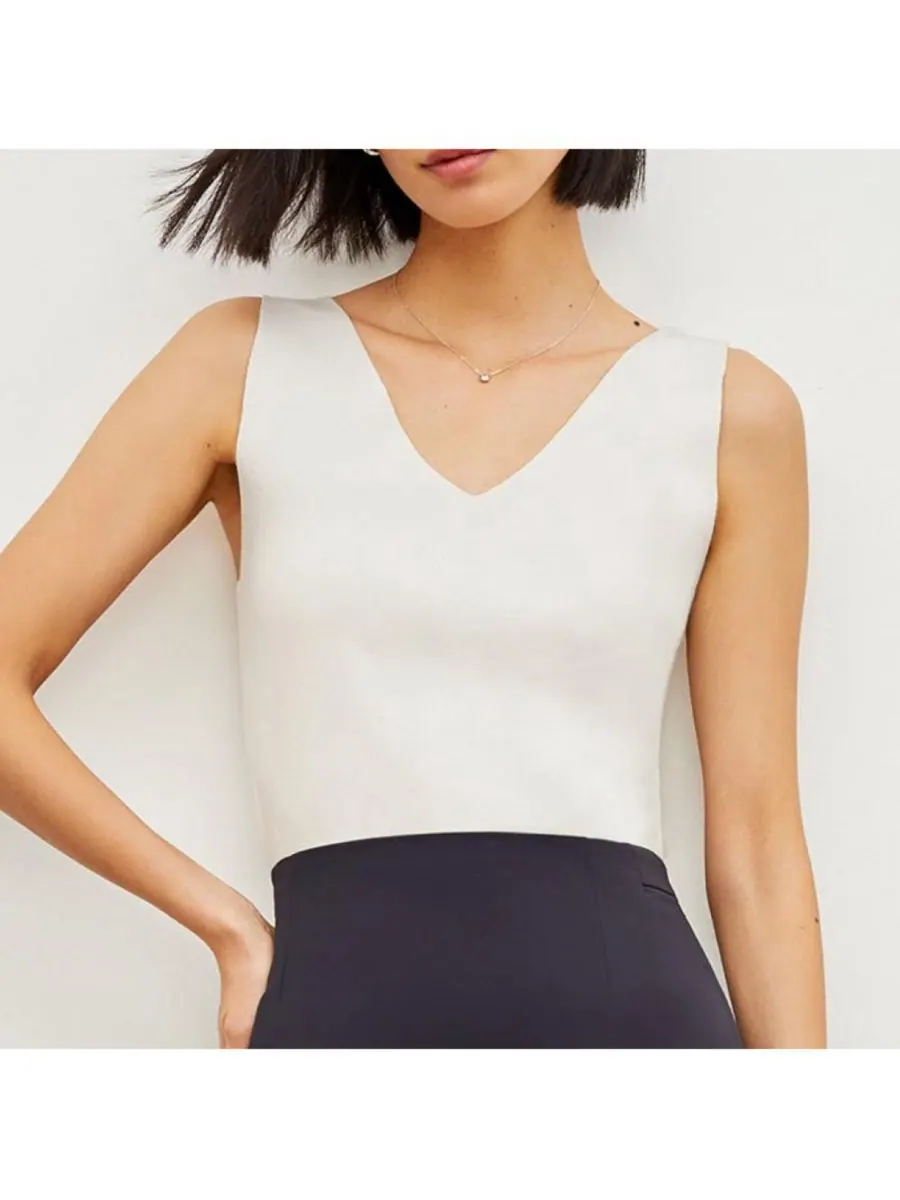 Женская майка Alecia с V-образным вырезом - Eco 365Knit MMLaFleur — изображение 1 из 8, белый