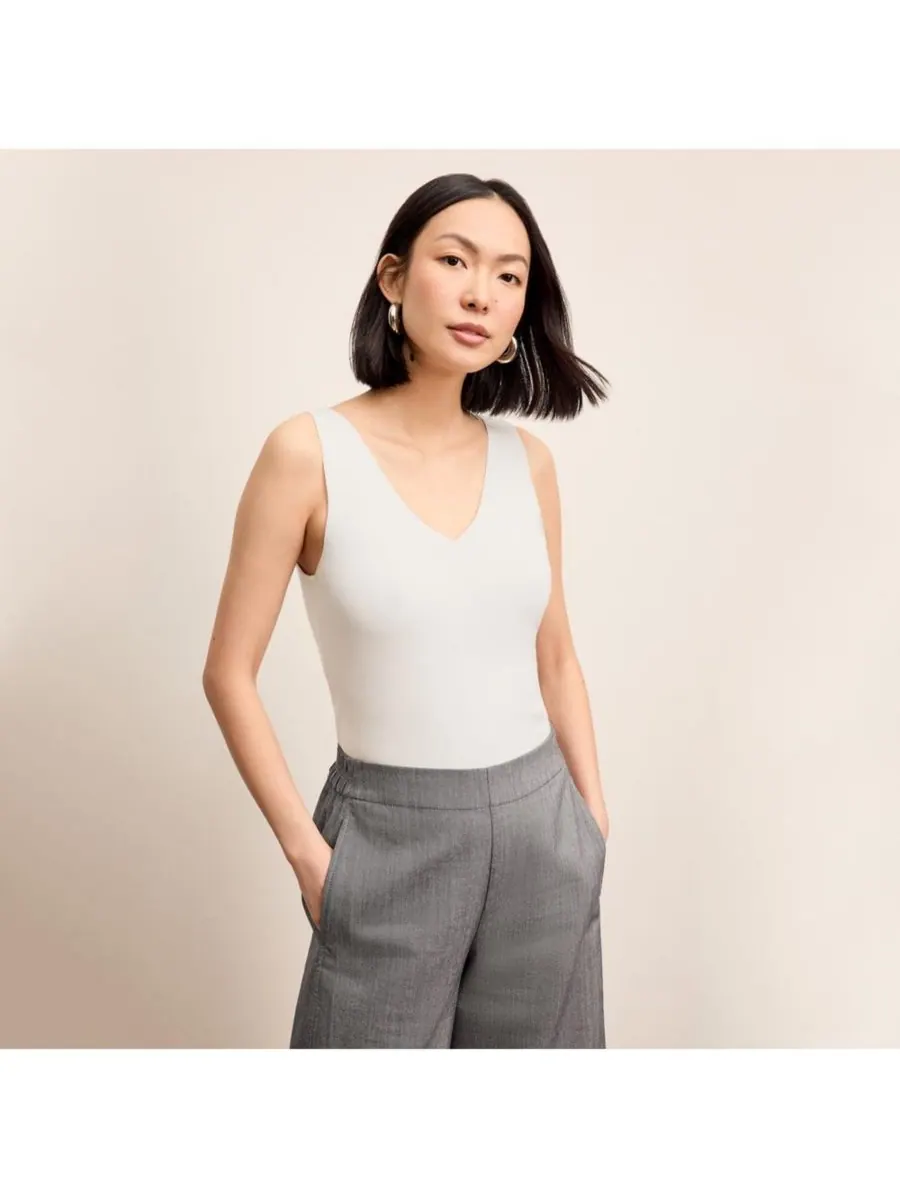 Женская майка Alecia с V-образным вырезом - Eco 365Knit MMLaFleur — изображение 2 из 8, белый