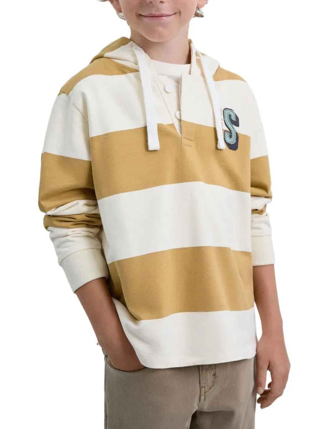 Детский худи с принтом и капюшоном Stripesskullhoodie Scalpers — изображение 3 из 4, желтый