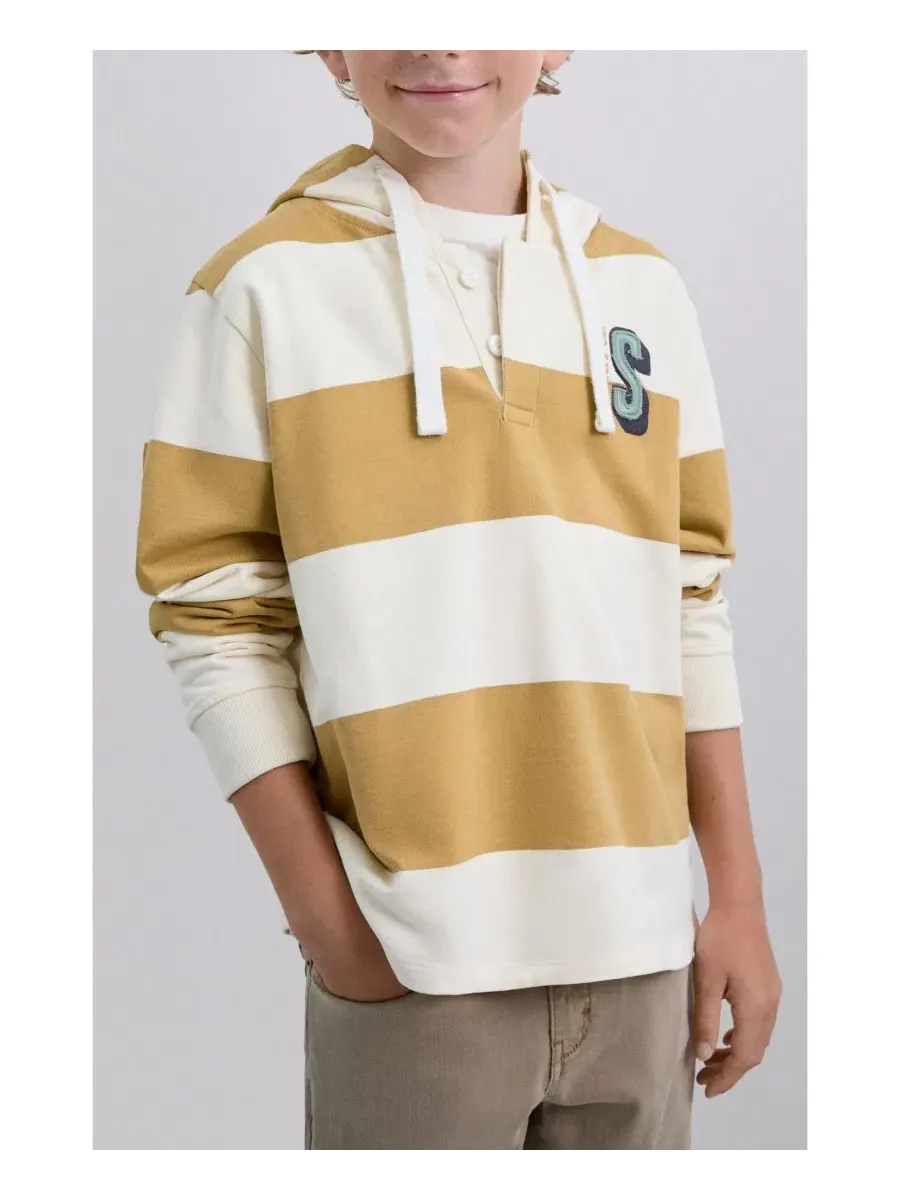 Детский худи с принтом и капюшоном Stripesskullhoodie Scalpers — изображение 4 из 4, желтый
