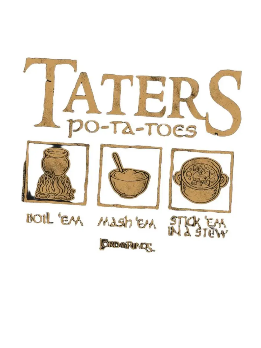 Футболка с принтом Taters Lord Of The Rings — изображение 2 из 3, черный