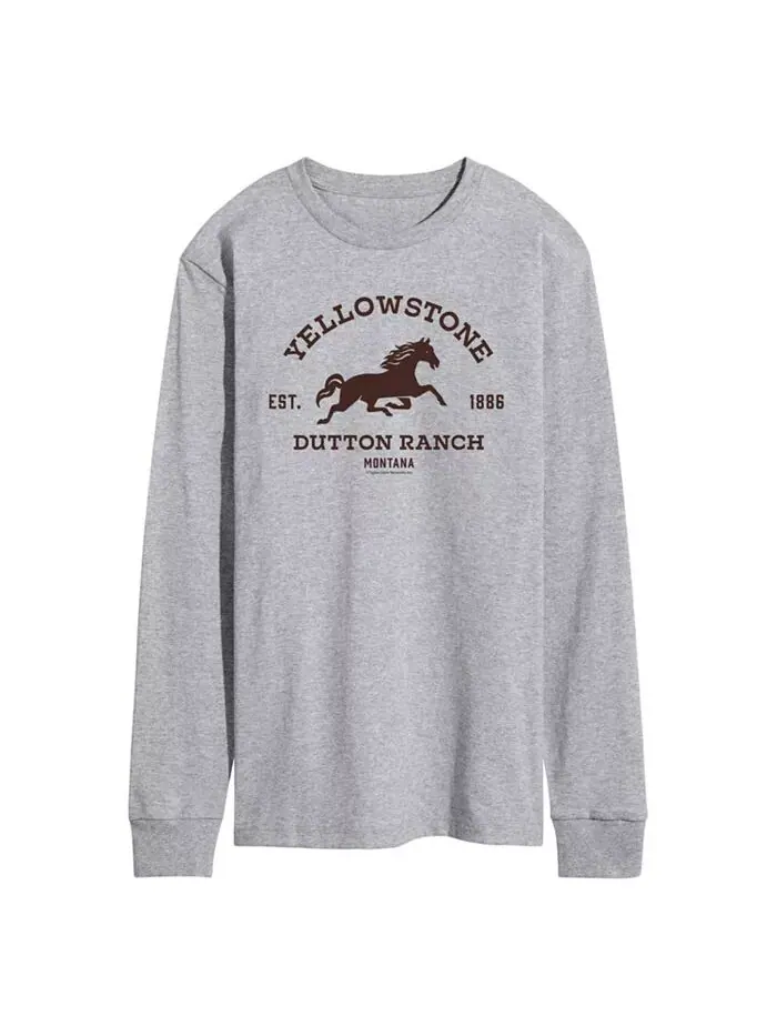 Мужская футболка с длинным рукавом Yellowstone Horse Est 1886 AIRWAVES — изображение 1 из 2, серый
