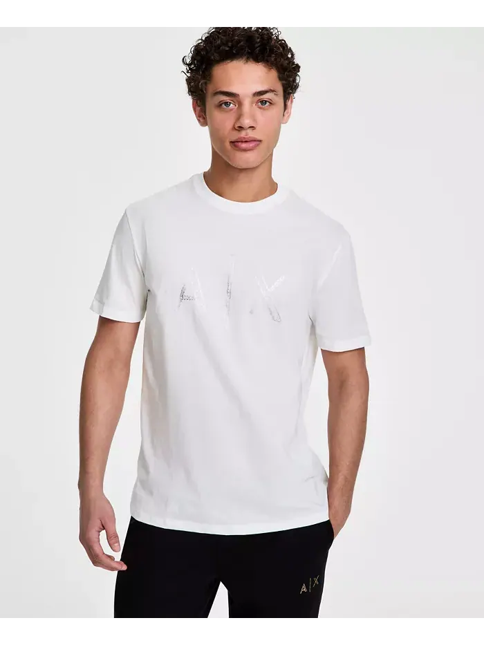 Мужская футболка классического кроя A|X Armani Exchange — изображение 1 из 4, белый