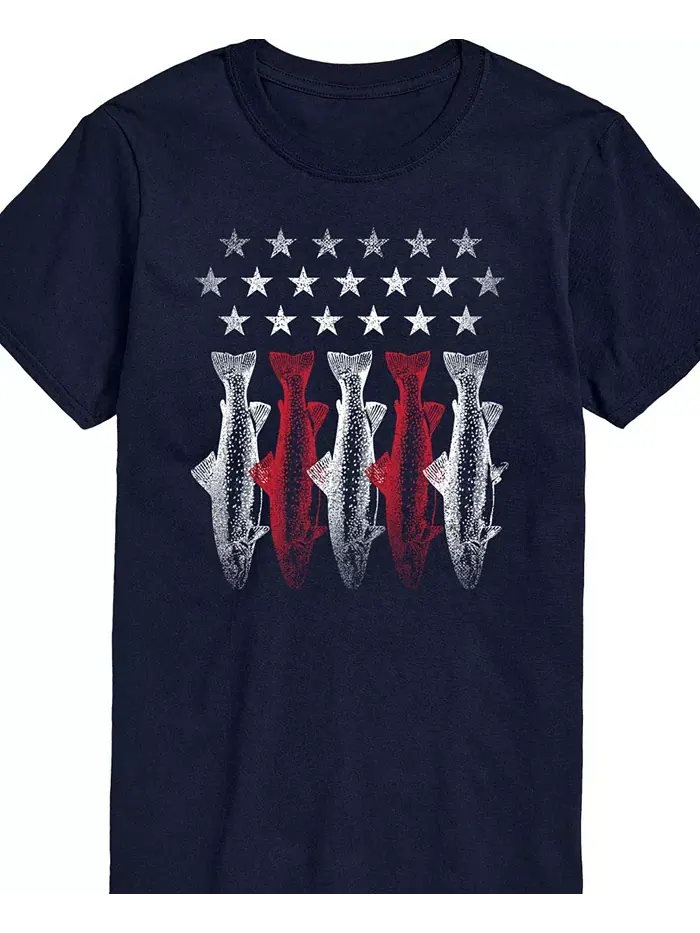 Мужская футболка с коротким рукавом American Flag Fish AIRWAVES — изображение 2 из 3, синий