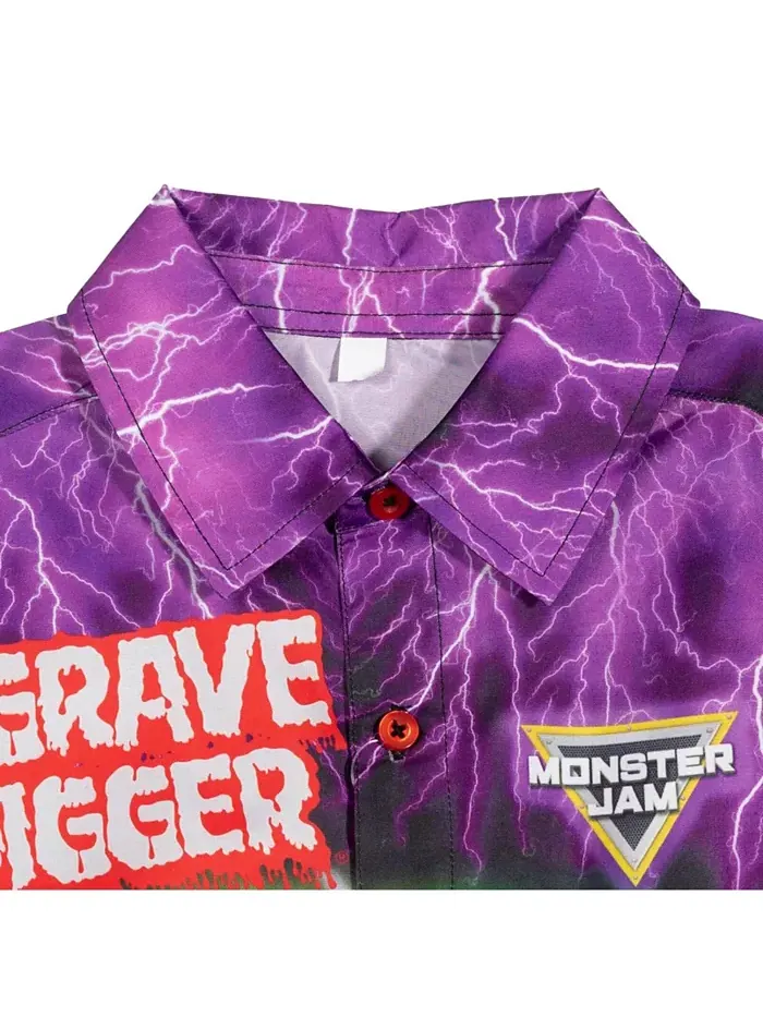 Гавайская рубашка на пуговицах Grave Digger Monster Jam — 5