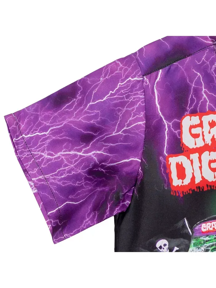 Гавайская рубашка на пуговицах Grave Digger Monster Jam — 6