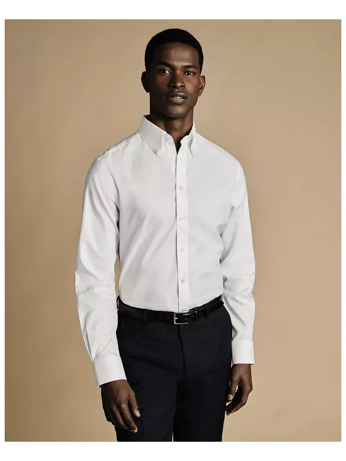 Мужская классическая рубашка Slim-Fit Charles Tyrwhitt — изображение 1 из 5, белый