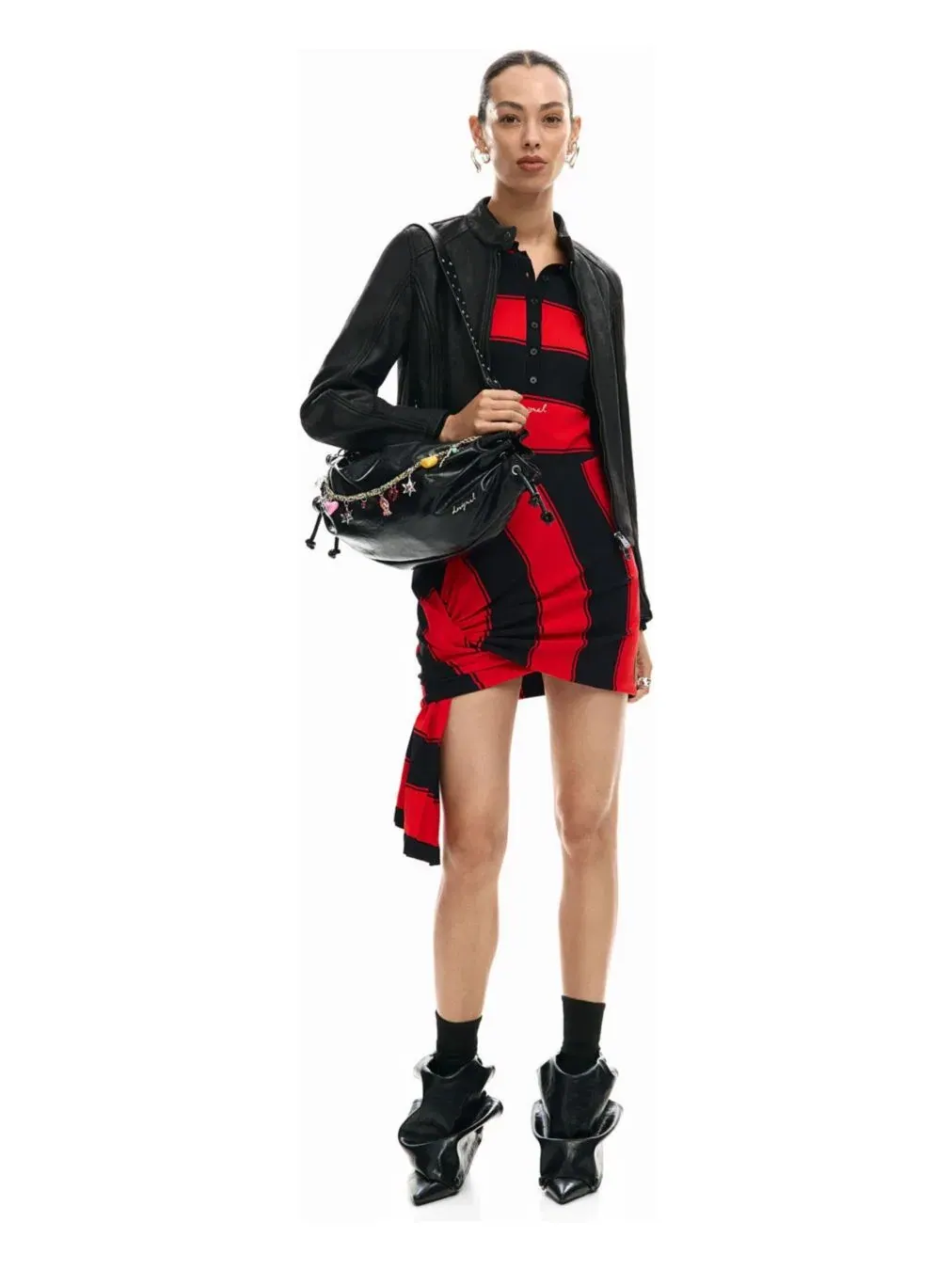 Женское платье-поло с драпировкой Desigual — изображение 2 из 6, красный