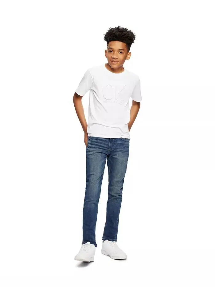 Футболка из хлопка с графическим принтом Big Boys Calvin Klein — изображение 2 из 5, белый
