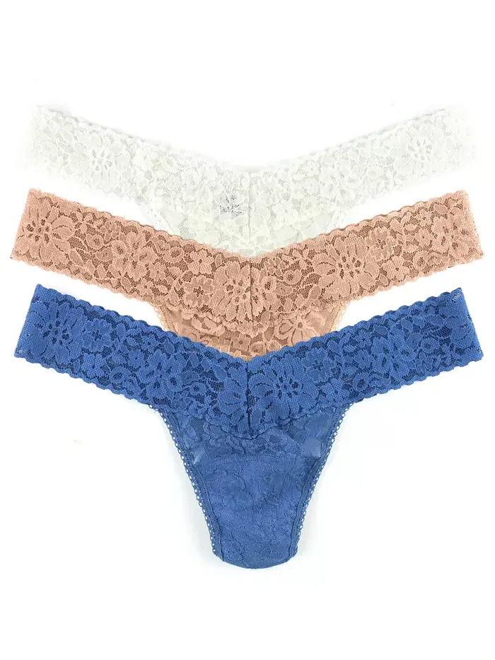 Женские ежедневные стринги с кружевом 3 шт Hanky Panky — изображение 1 из 1, черный