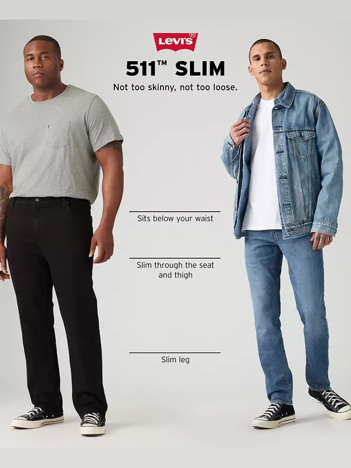 Мужские джинсы 511 Slim Fit Levi'S — изображение 7 из 10, черный