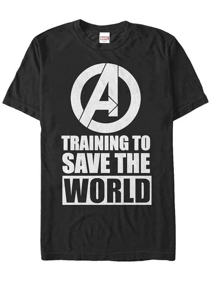 Мужская футболка из коллекции комиксов Marvel с логотипом Avengers Training To Save The World с — изображение 1 из 1, черный